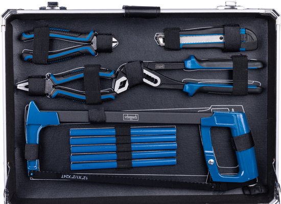 Scheppach Werkzeugkoffer TB200 – 141-teilig – Bestückter Werkzeugkoffer – Werkzeugset im Koffer – Chrom-Vanadium-Stahl