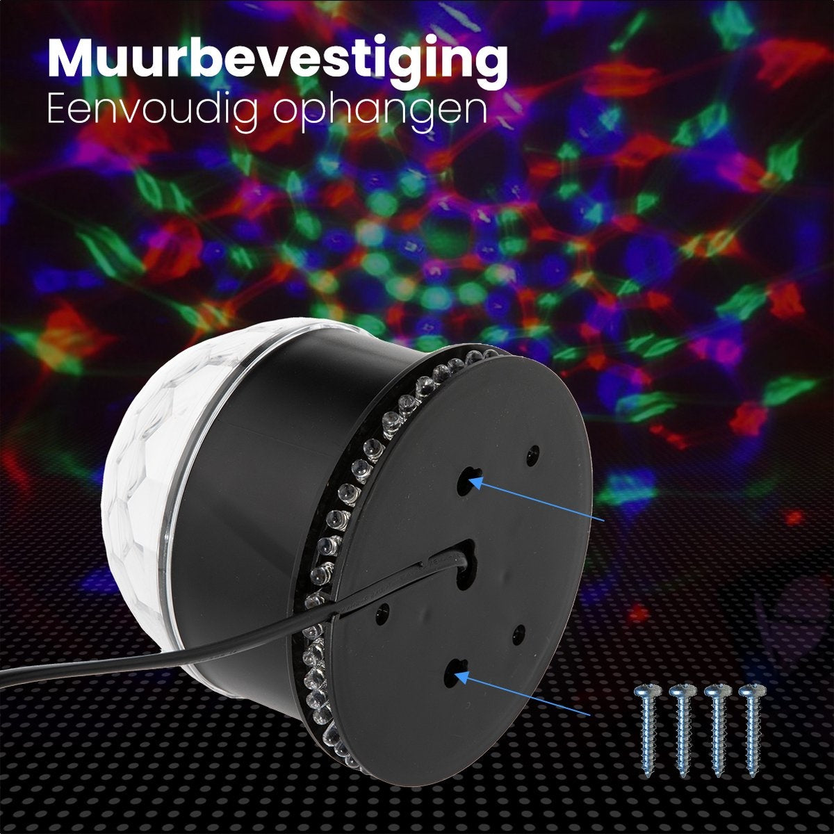 Auronic Rotierende Discolampe - Discokugel - LED - Fernbedienung und musikgesteuert - Kinder/Erwachsene