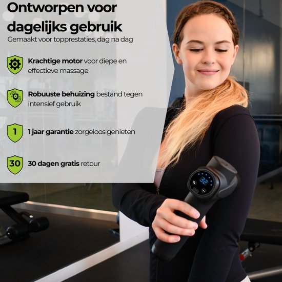 Massatico Massage Gun Compact – Professionelles und leistungsstarkes Massagegerät – Massagegerät, Massagegun, Massagepistole – Schwarz – 5 Aufsätze – 32 Stufen – Mit Koffer