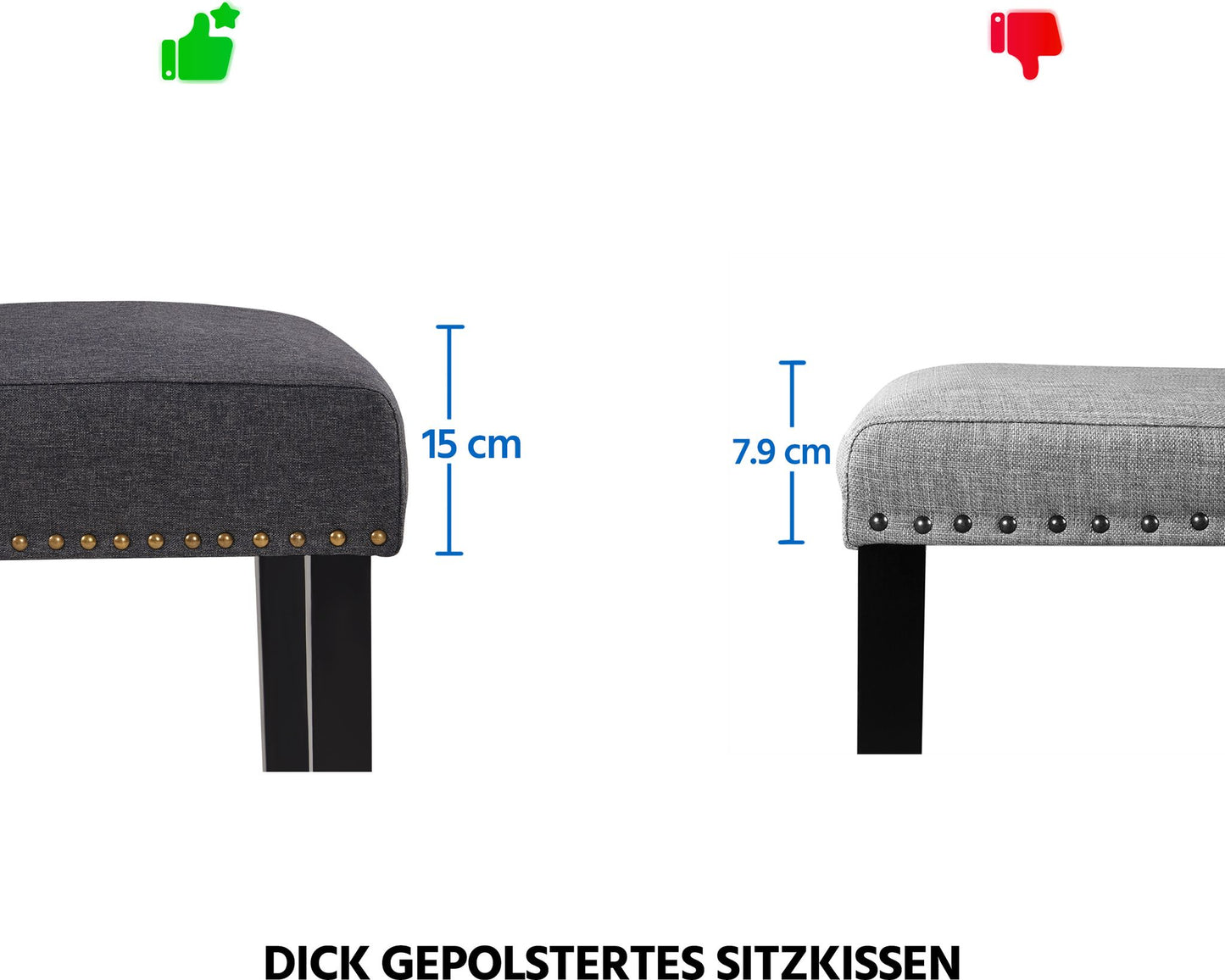 Yaheetech Esszimmerstühle, 2er-Set – Küchenstuhl mit hoher Rückenlehne – Beine aus Massivholz – 45,5 x 62 x 103 cm – Dunkelgrau