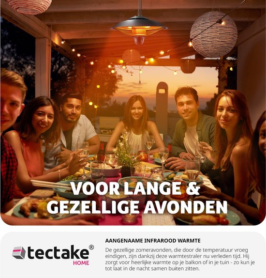tectake - Hänge-Infrarotstrahler - Deckenstrahler - Außen- und Innen-Infrarotstrahler - Elektrostrahler - Deckenstrahler für Terrasse