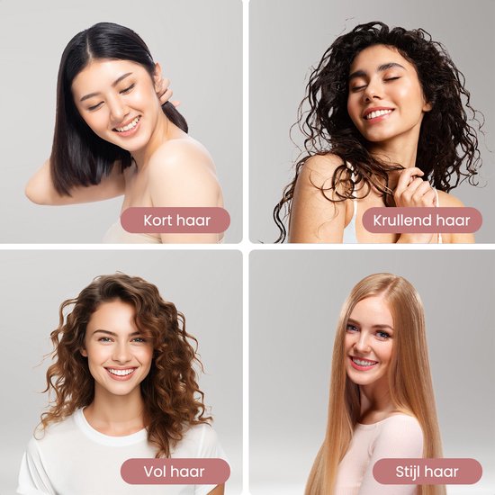 Auronic 4-in-1 Haartrocknerbürste - Airstyler - Kämme - Styles - Locken - Föhnen - 37 mm Lockenbürste - 360 Grad Luftstrom - Schwarz/Schwarz