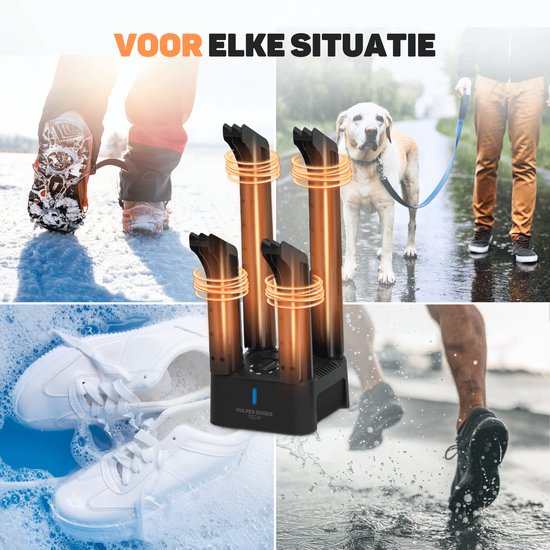 Vulpes Goods® Tech - Schuhtrockner & Schuherfrischer mit Timer - 4-in-1 - Handschuhtrockner - Trocknungsgerät - Trocknungsfunktion - Inkl. 10x Duftfresser - PRO MAX