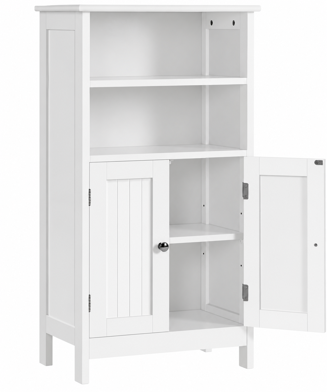 Yaheetech Badezimmerschrank mit Doppeltür und verstellbarem Einlegeboden – 92,5 x 50 x 30 cm – Weiß