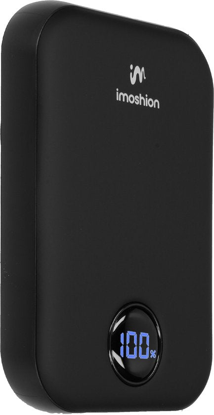 imoshion Powerbank 10000 mAh - Geeignet für MagSafe - Schnellladegerät 22,5W - LED-Anzeige - USB C & USB A - Wireless Powerbank Geeignet für iPhone 12/13/14/15/16 - Schwarz