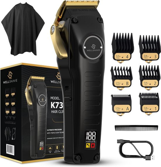 Wellshave Clippers Men Pro - Trimmer für Kopf & Bart - Clippers Men Head Hair - Haartrimmer Men - Haarschneider - Trimmer