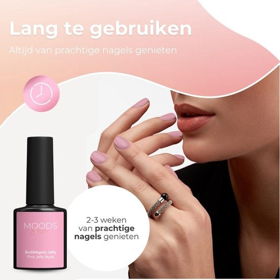 Moods Gellac 6-teiliges Set - Transparenter Gel-Nagellack - 8ML - Pink Jelly Nude Edition - Gellac - Nägel - Gel Polish Starter Pack - Nude Farben