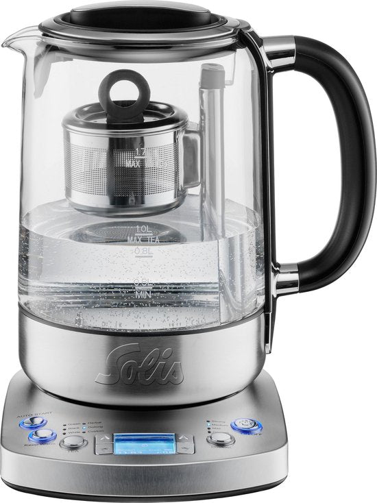 Solis Tea Kettle Automatic 5518 – Wasserkocher mit Temperaturregelung – Teekocher – Silber