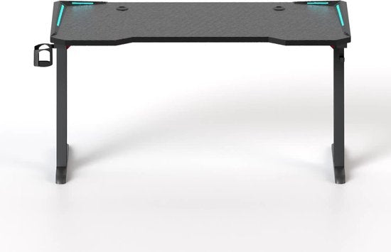 Avalo - Gaming Tisch - 140x60x73 CM - mit LED-Beleuchtung - Schwarz