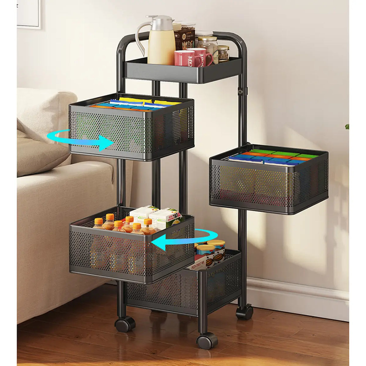 Maxcook MCWA253 Drehbares Küchenregal – 6 Ebenen