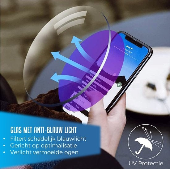 Shine Anti blauw Licht Computerbril 0.00 - Beeldschermbril Voor Dames en Heren - Incl Accessoires