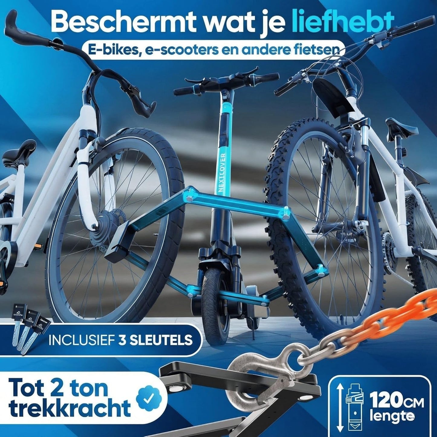 NEXTCOVER® Faltschloss Fahrrad FoldOne mit Zahlencode FoldBasic 120 cm I Zahlenschloss mit SteelSecure Technologie I Fahrradschloss Faltschloss Hochsicherheit inkl. Halter