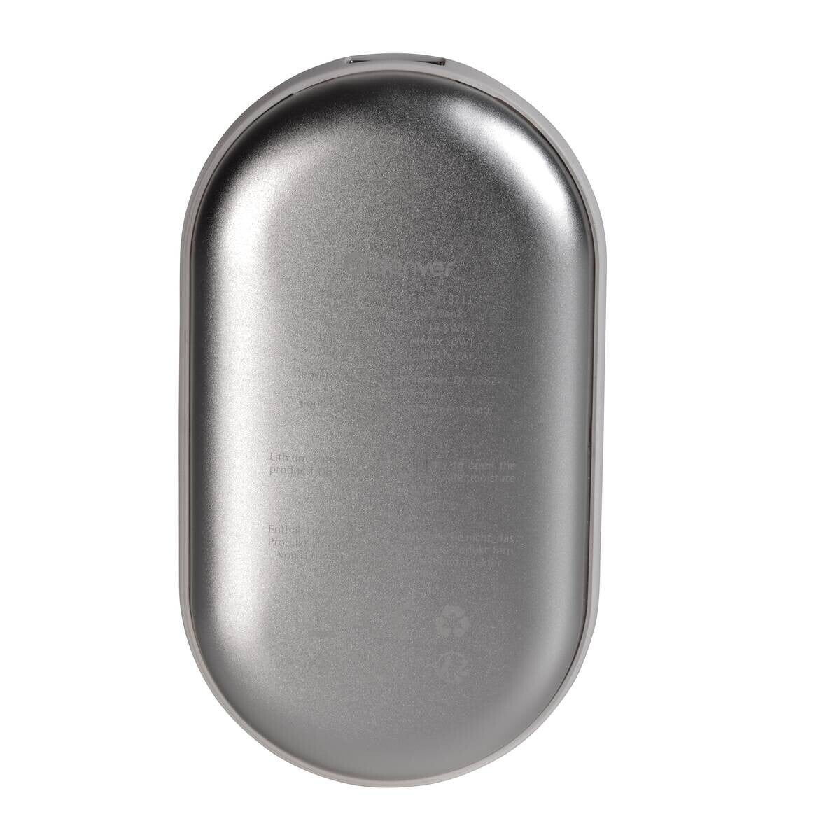 Denver Powerbank mit Handwärmer 2-in-1 PBH-4003S – Silber – 4000 mAh