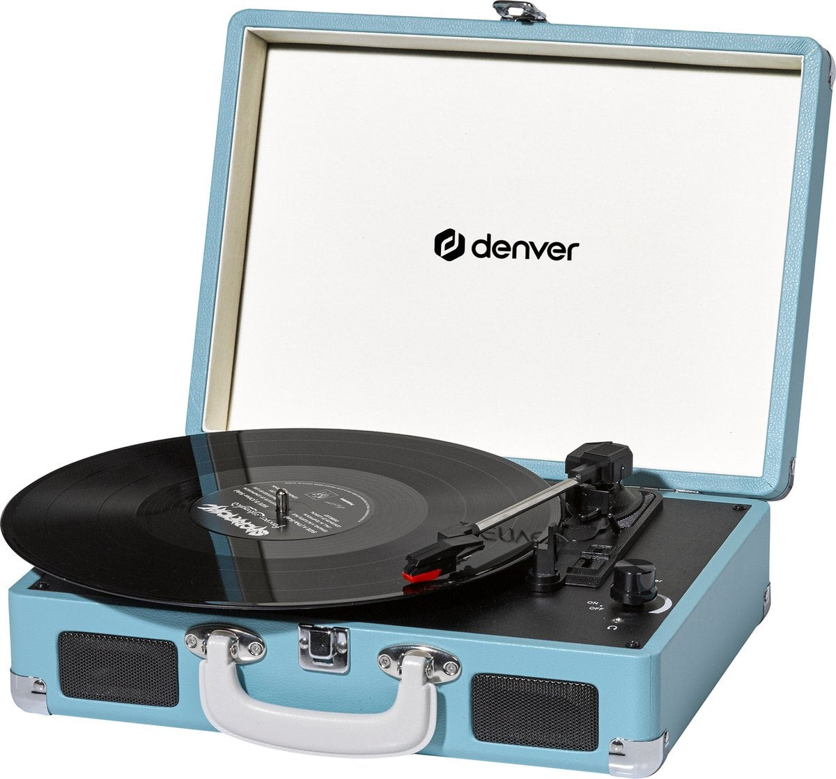Denver Plattenspieler - Integrierte Lautsprecher - Inkl. PC-Software - Autostopp - Retro - VPL120 - Blau