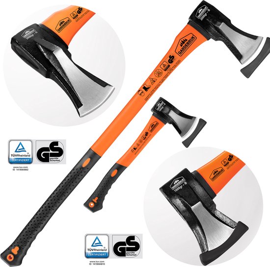 Hackbeil 3kg und Axt 37cm mit Faserstiel - 2er Set