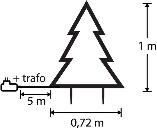 Luca Lighting Garden d'Light Weihnachtsbaum-Gartenaufsteller – Weihnachtsdekoration für den Außenbereich mit warmweißem LED-Licht – Weihnachtsdekoration mit Zeitschaltuhr und 8 Leuchtmodi – Lichterkette – L 72 x H 100 cm – Schwarz