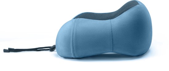 SKYCASES Travel Essentials - Nackenkissen-Set 3-teilig - Ergonomisches Memory Foam Reisekissen mit Augenmaske und Ohrstöpsel - Ideal für Flugzeug, Auto und Zug - Kompakt und luxuriös - Königsblau