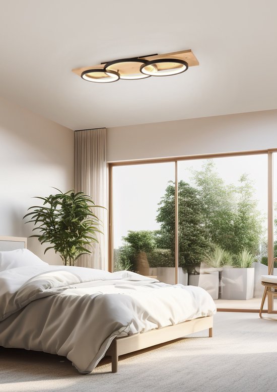 TRIO BARCA Deckenleuchte - Inkl. 1x SMD 40W LED - Dimmbar - Modern & Minimalistisch - Schwarz Matt