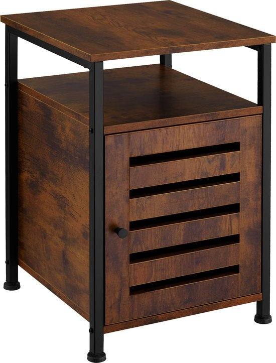 tectake - Sideboard Cork industrial dark - Nachttisch, Schlafzimmerschrank - 404221