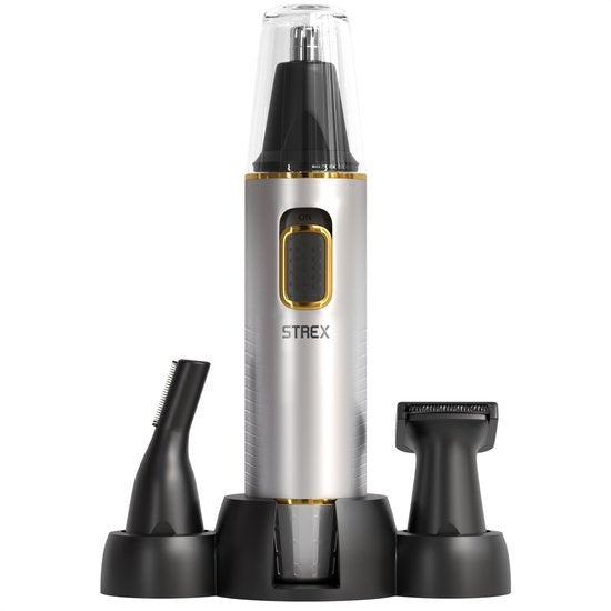 Strex 3 In 1 Nasenhaartrimmer Set - Wiederaufladbar & Waschbar - Nasentrimmer / Ohrentrimmer / Augenbrauentrimmer / Barttrimmer - Männer & Frauen