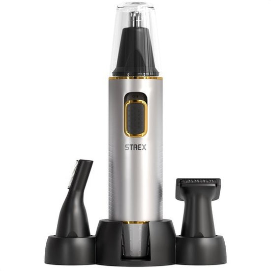 Strex 3 In 1 Nasenhaartrimmer Set - Wiederaufladbar & Waschbar - Nasentrimmer / Ohrentrimmer / Augenbrauentrimmer / Barttrimmer - Männer & Frauen