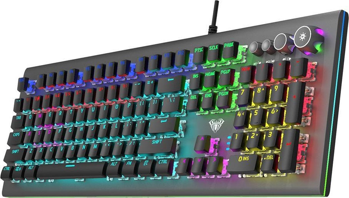 AULA S2096 RGB mechanische Gaming Tastatur - QWERTY - Schwarzer Schalter