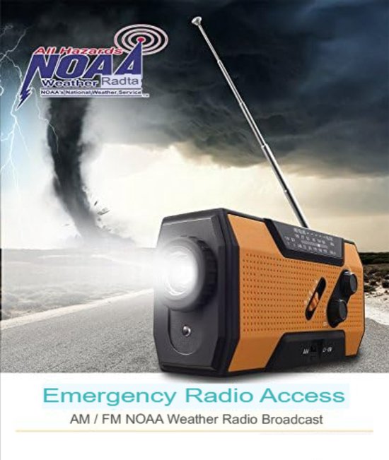 Batteriebetriebenes Radio für Katastrophen - Radio rückspulbar - Notfallradio - Solar-Rückspulbares Notfallradio