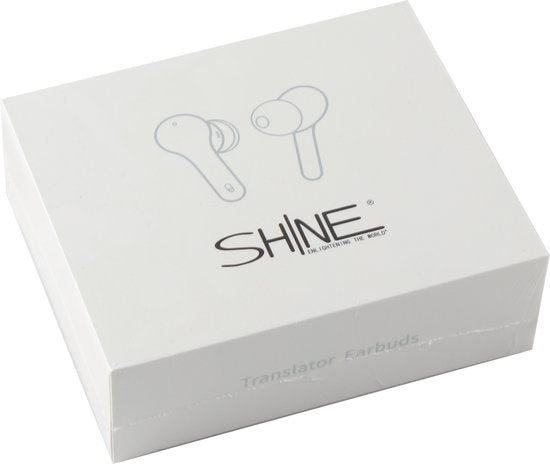 Shine Translation Computer - Sprachübersetzungsgerät - Wireless Earbuds White - EarPods mit Ãœbersetzungsfunktion - Bluetooth 5.0 - 127 Sprachen und 97% Genauigkeit - 24 Stunden Batterie