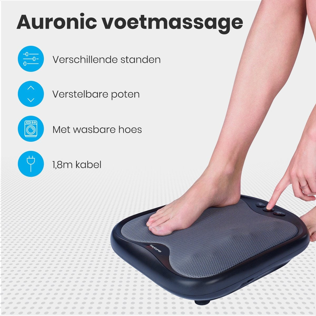 Auronic - Fußmassagegerät - 18 Shiatsu-Massageköpfe - Wärmefunktion - Schwarz