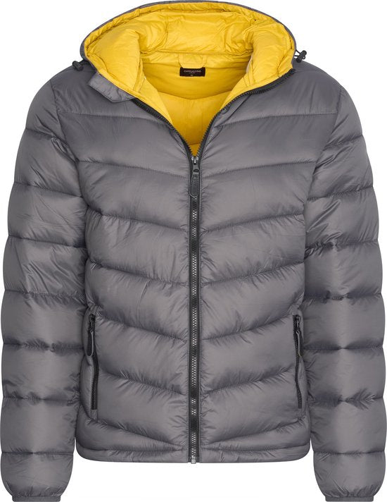 Cappuccino Italia - Herren Winter Winterjacke mit Kapuze Anthrazit - Grau - Größe M