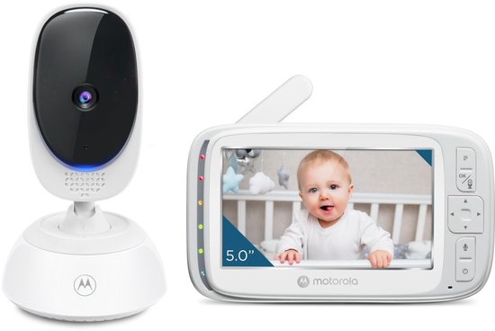 Motorola Nursery Babyphone mit Kamera – Babyphone VM75 – Babykamera mit Farbdisplay, Zwei-Wege-Kommunikation, Schlafliedern und Infrarot-Nachtsicht – 300 m Reichweite