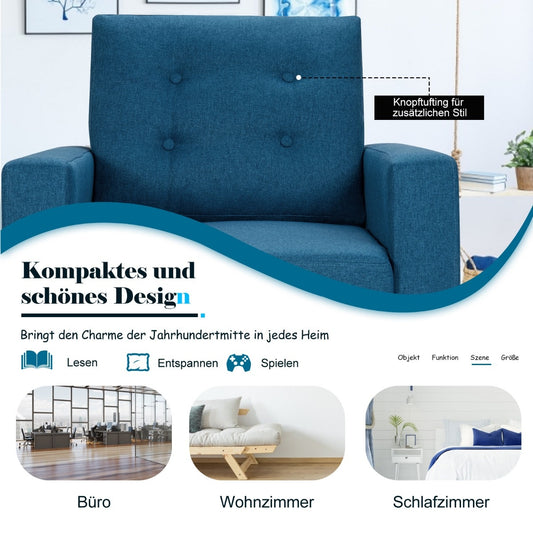 Coast Sessel mit 2 Seitenflügeln mit Armlehnen und Rückenkissen 75 x 81 x 86 cm blau