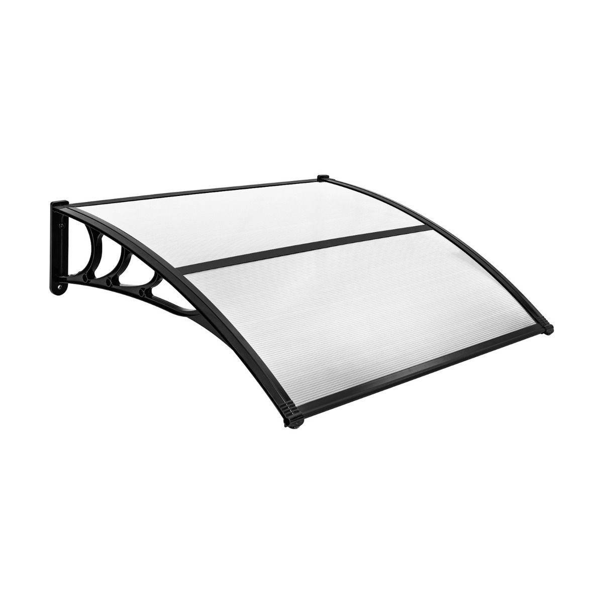 Coast Terrassentür-Markise – Schutz vor Sonne und Regen – Polycarbonat-Paneel – grau – 102 x 99 cm