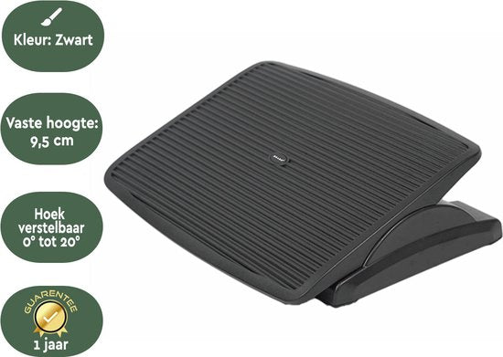 BRASQ Ergonomische Fußstütze für den Schreibtisch - Schreibtischzubehör - Verstellbar - Anti-Rutsch - Fußstütze Bank