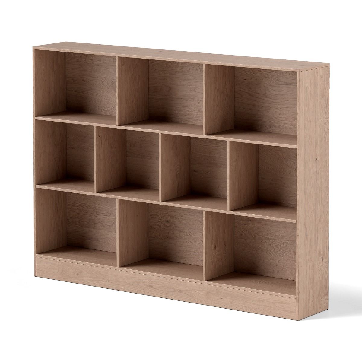 Coast Bücherregal – 10 offene Fächer – 3 Ebenen – 140 cm – Naturholz
