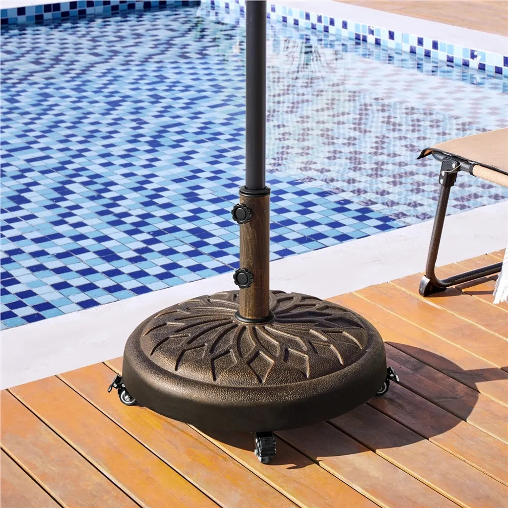 Yaheetech Sonnenschirmständer Ø 50,6 cm – Bronze – Mobiler Sonnenschirmständer für Sonnenschirmstangen mit 34/38/48 mm Durchmesser