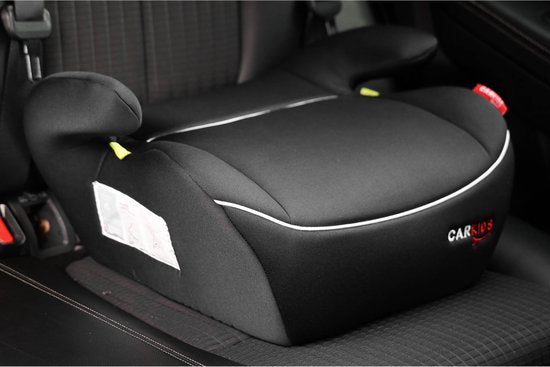 Carkids I-Size Sitzerhöhung Alex – Entspricht der Norm I-Size R-129 – Für Kinder von 125–150 cm – Abnehmbarer und waschbarer Bezug – Flexible Montage – Schwarz/Weiß