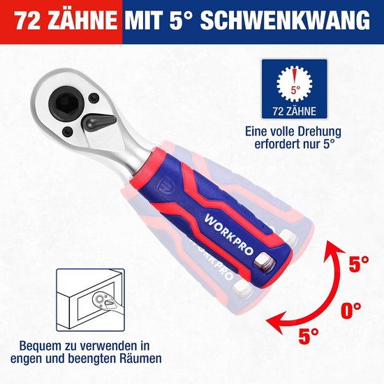 42-teiliges Steckschlüssel- und Bitset mit Ratsche und Magnethalterung