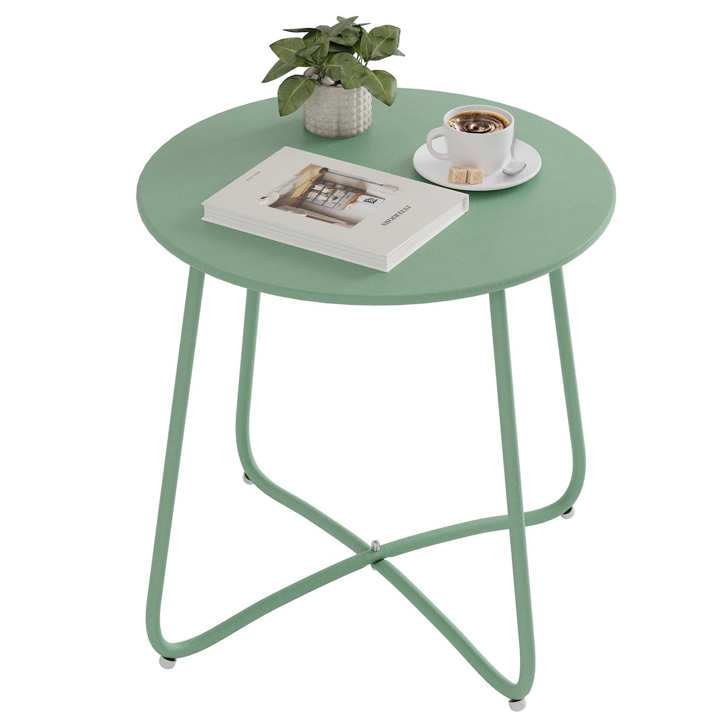 Esituro Beistelltisch – Ø 45 cm – Höhe 45 cm – Metall – Grün