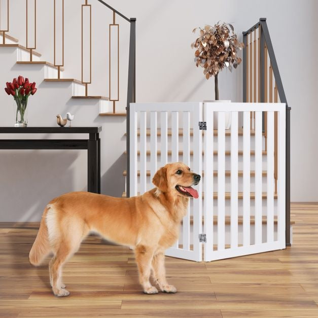 Coast Barrier Dogs 89 cm hoch 4 Panels Sicherheit Zaun Holz Kind faltbar (Weiß Erweiterung)