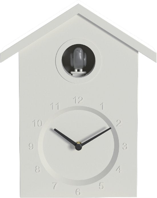 Nexxt Kuckucksuhr-Wanduhr mit einstellbarer Lautstärke und Nachtmodus – Weiß