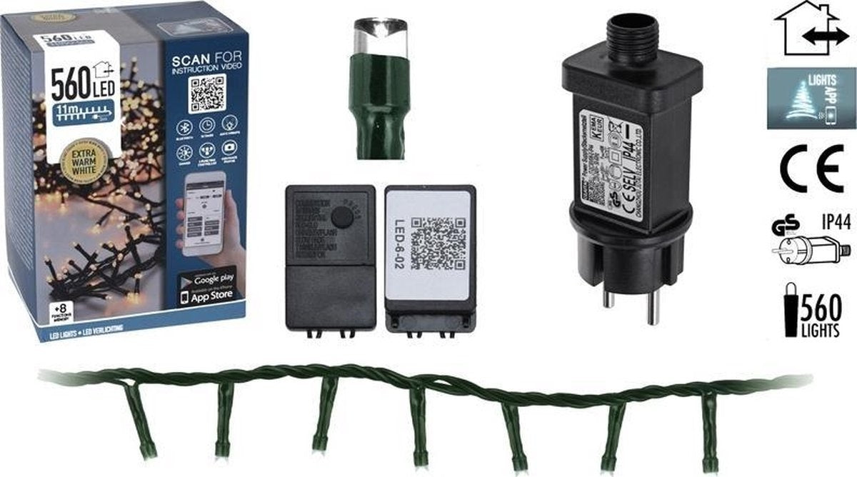 DecorativeLIghting LED-Beleuchtung - Mit App-Steuerung - 560 LED's - 11 Meter - Mit Blinkfunktion