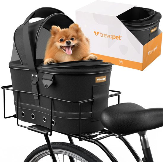 Trevopet® Hundefahrradkorb hinten - 2-in-1 Fahrradkorb Hund & Tragetasche - Geeignet für Elektrofahrrad - Bis zu 12 kg - Stabiles Oxford Material