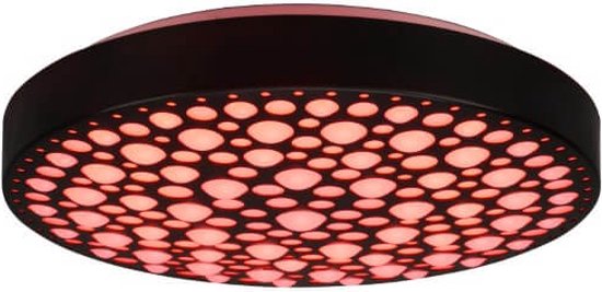 Reality – LED-Deckenleuchte – Deckenbeleuchtung – 22 W – Einstellbare Farbe – RGB – Fernbedienung – Dimmbar – Rund – Schwarz – Kunststoff