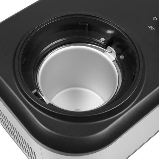 Princess 282608 – Eismaschine mit Kompressor – Mit eigenem Gefrierfach – 1 Liter – Schwarz/Grau