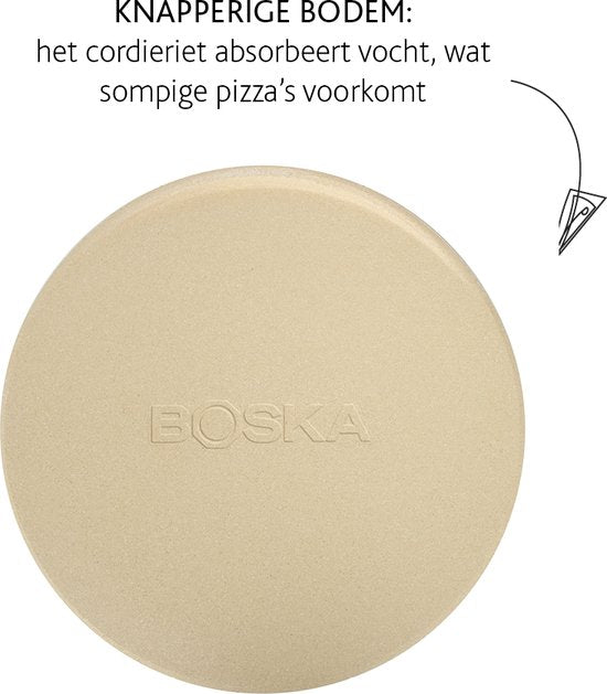 Boska Pizzastein Deluxe - für Backofen & BBQ - Krustenpizza - Ø 29,5 cm - BBQ Zubehör