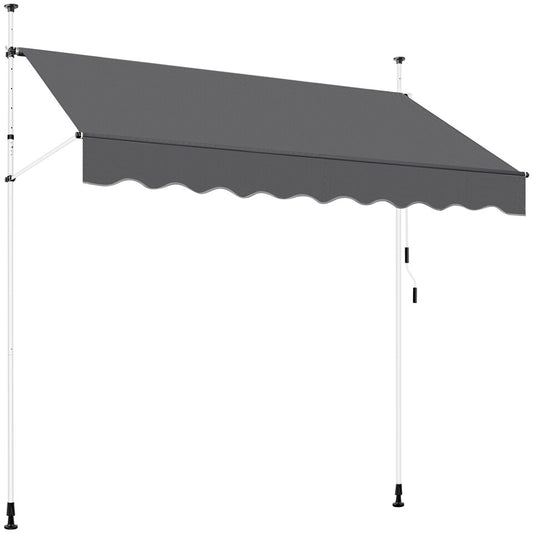 Yaheetech Clamp Sunshade Dunkelgrau - Manuell ausziehbar - 250 x 120 cm - Höhe 210-300 cm