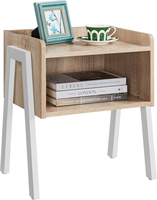 Yaheetech Industrieller Nachttisch – Vintage-Holz – Offenes Fach – 46 x 35 x 52,5 cm