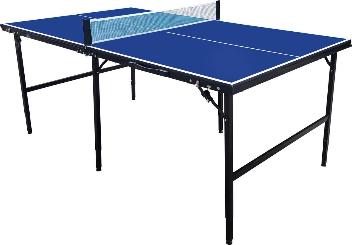 Cougar Tischtennistisch Midi 1800 – Tragbar und zusammenklappbar – 180 x 102 x 65/76 cm – Blau