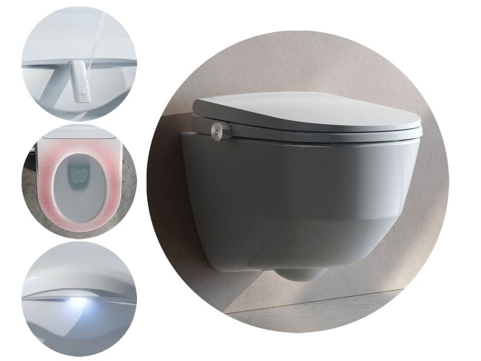 Laufen Cleanet Sit Pro Luxe Elektronische Toilettenbrille Weiß - Sitzheizung - UV-Desinfektion - Fönfunktion - Untertischanschluss